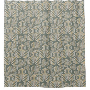 abstracte bloemen naadloos gouden grijs + uw ideeë douchegordijn