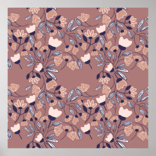 Abstracte bloemen naadloos. Kleurrijke ruggengraat Poster