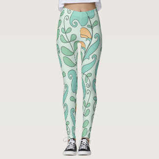 Abstracte bloemen:  naadloos patroon leggings
