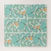 Abstracte bloemen:  naadloos patroon legpuzzel (Horizontaal)