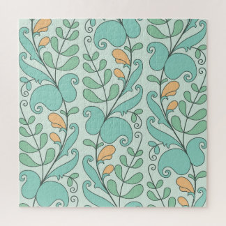 Abstracte bloemen:  naadloos patroon legpuzzel