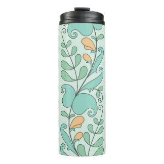 Abstracte bloemen:  naadloos patroon thermosbeker