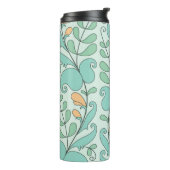 Abstracte bloemen: naadloos patroon thermosbeker (Gedraaid links)