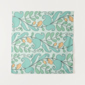 Abstracte bloemen: naadloos patroon wandkleed (Voorkant (horizontaal))