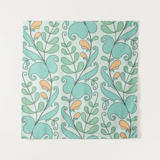 Abstracte bloemen: naadloos patroon wandkleed (Voorkant)