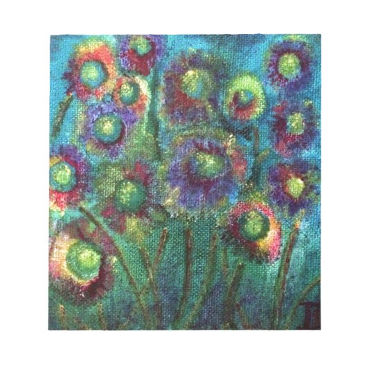 Abstracte Bloemen Notitieblok (Voorkant)