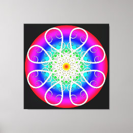 Abstracte Bloemen op Gespannen Canvas Print