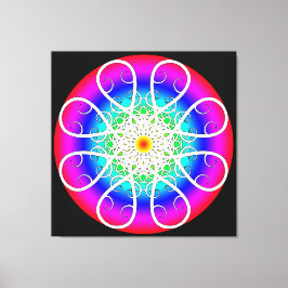 Abstracte Bloemen op Gespannen Canvas Print