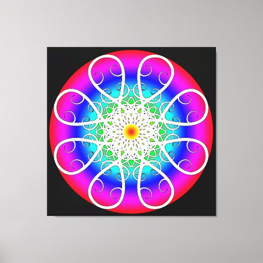 Abstracte Bloemen op Gespannen Canvas Print (Voorkant)