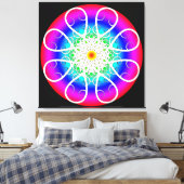 Abstracte Bloemen op Gespannen Canvas Print (Insitu (Slaapkamer))