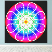 Abstracte Bloemen op Gespannen Canvas Print (Insitu (Houten vloer))