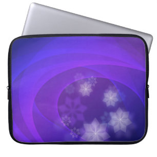Abstracte bloemen op gevouwen Indische achtergrond Laptop Sleeve