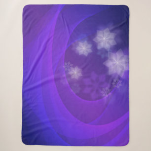 Abstracte bloemen op gevouwen Indische achtergrond Sherpa Deken