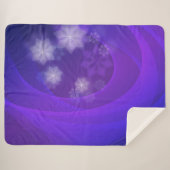 Abstracte bloemen op gevouwen Indische achtergrond Sherpa Deken (Voorkant (horizontaal))