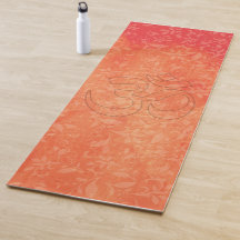 Abstracte bloemen op oranje vlekken achtergrond