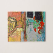 Abstracte bloemen op tafel legpuzzel (Horizontaal)