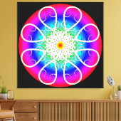 Abstracte bloemen opgerekt canvasprint canvas afdruk (Insitu (Woonkamer))