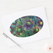 Abstracte bloemen ovale sticker (Envelop)