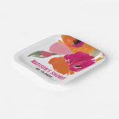 Abstracte Bloemen Papier Borden Papieren Bordje (Gebogen)