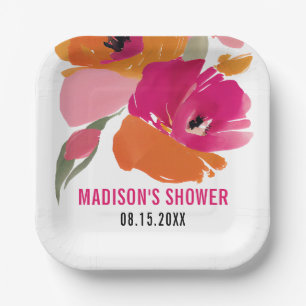 Abstracte Bloemen  Papier Borden Papieren Bordje