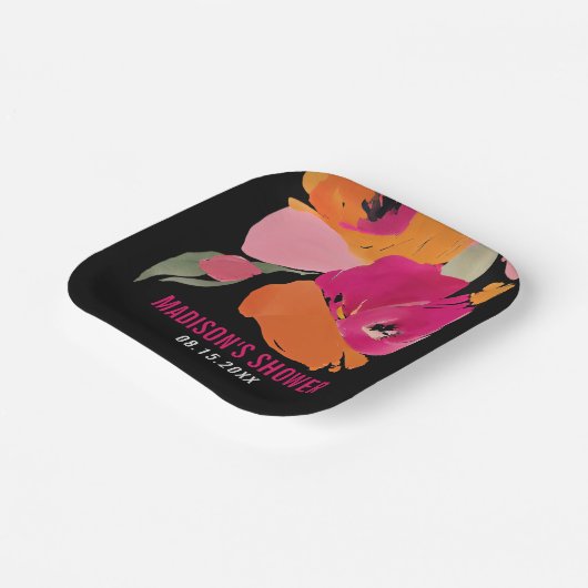 Abstracte Bloemen  Papier Borden Papieren Bordje (Gebogen)