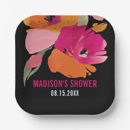 Abstracte Bloemen  Papier Borden Papieren Bordje