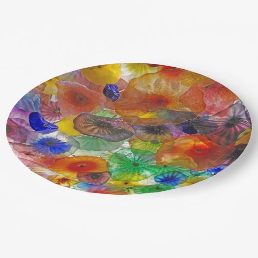 Abstracte bloemen papieren bordje (Gekanteld)