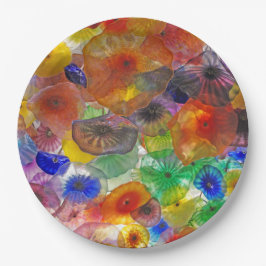 Abstracte bloemen papieren bordje