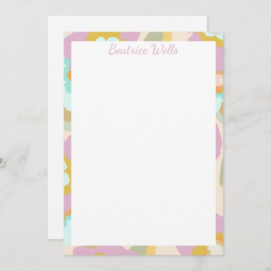 Abstracte bloemen | Pastel Lila Floral Pattern (Voorkant / Achterkant)