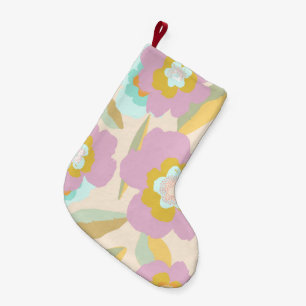 Abstracte bloemen   Pastel Lila Floral Pattern Kleine Kerstsok