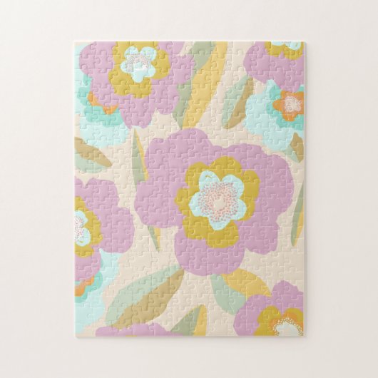 Abstracte bloemen | Pastel Lila Floral Pattern Legpuzzel (Verticaal)