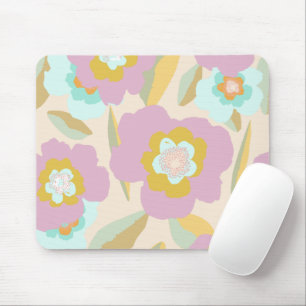 Abstracte bloemen   Pastel Lila Floral Pattern Muismat