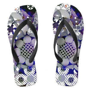 Abstracte bloemen Pen Damask Ink Art Teenslippers