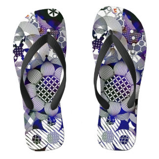 Abstracte bloemen Pen Damask Ink Art Teenslippers