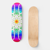 Abstracte bloemen persoonlijk skateboard (Voorkant)