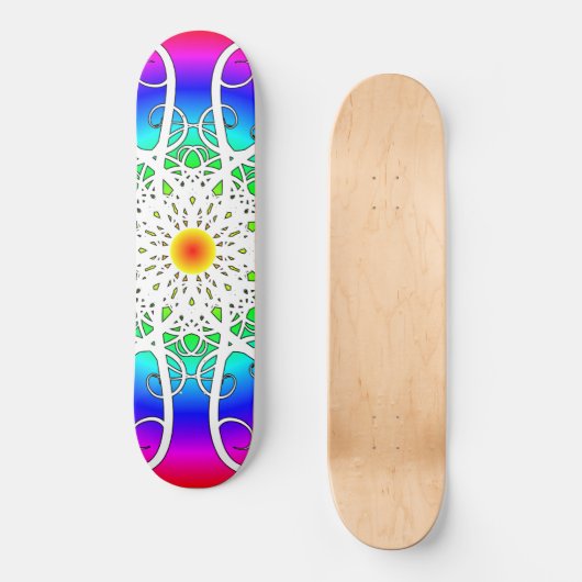 Abstracte bloemen persoonlijk skateboard (Voorkant)