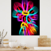 Abstracte bloemen poster (Keuken)