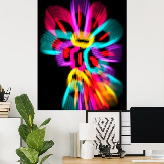 Abstracte bloemen poster (Thuiskantoor)