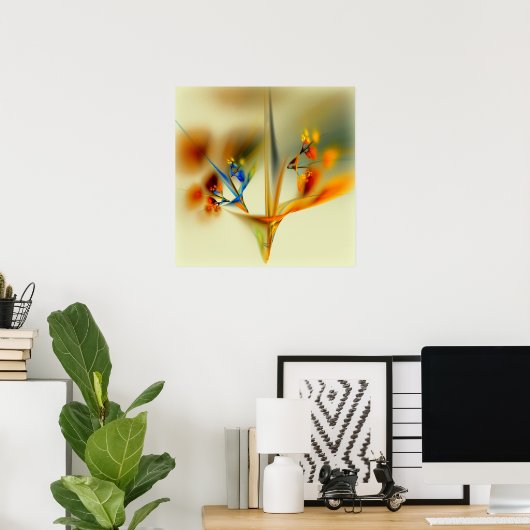 Abstracte bloemen poster (Thuiskantoor)