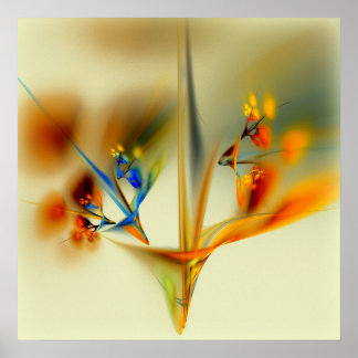 Abstracte bloemen poster