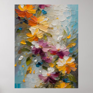 Abstracte bloemen poster