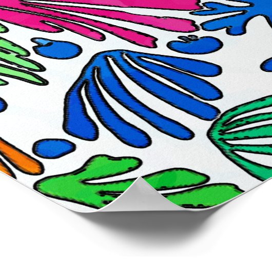 Abstracte bloemen poster (Hoek)