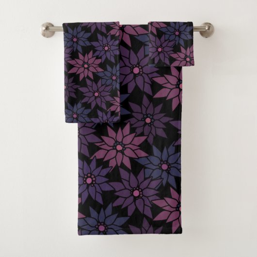 Abstracte bloemen romantisch patroon cartoon bad handdoek (Insitu)