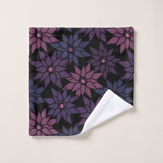 Abstracte bloemen romantisch patroon cartoon bad handdoek (Wasdoekje)