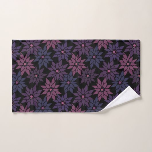 Abstracte bloemen romantisch patroon cartoon bad handdoek (Handdoek)