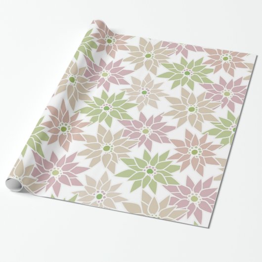 Abstracte bloemen romantisch patroon cartoon p cadeaupapier (Uitgerold)