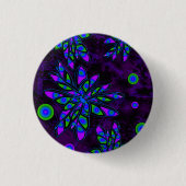Abstracte bloemen ronde button 3,2 cm (Voorkant)