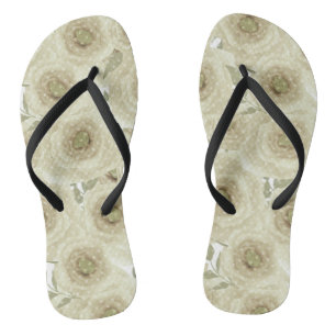 Abstracte bloemen roos beige kleurenpatroon teenslippers