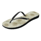 Abstracte bloemen roos beige kleurenpatroon teenslippers (Schuin)