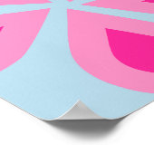 Abstracte bloemen roze en blauw poster (Hoek)